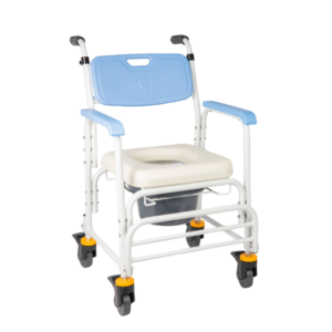 205W-1 均佳 JCS-205 鋁合金有輪洗澡便器椅(硬背/把手)