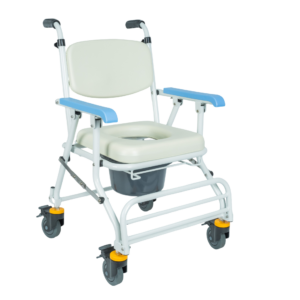 JCS-208(白)-1 均佳 JCS-208 鋁合金可收合有輪洗澡便器椅